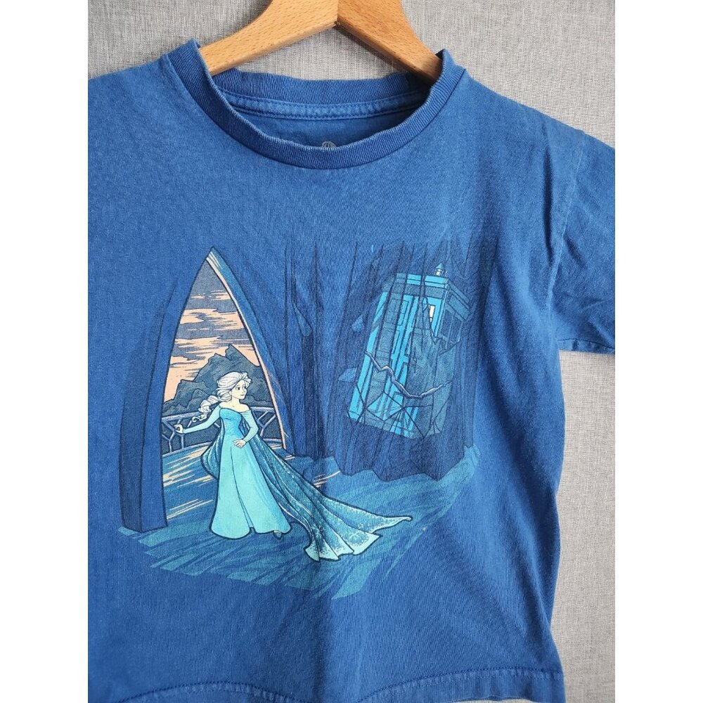 Doctor Who Frozen Elsa Tardis Mash up T-shirt Child Youth Medium M 6-8